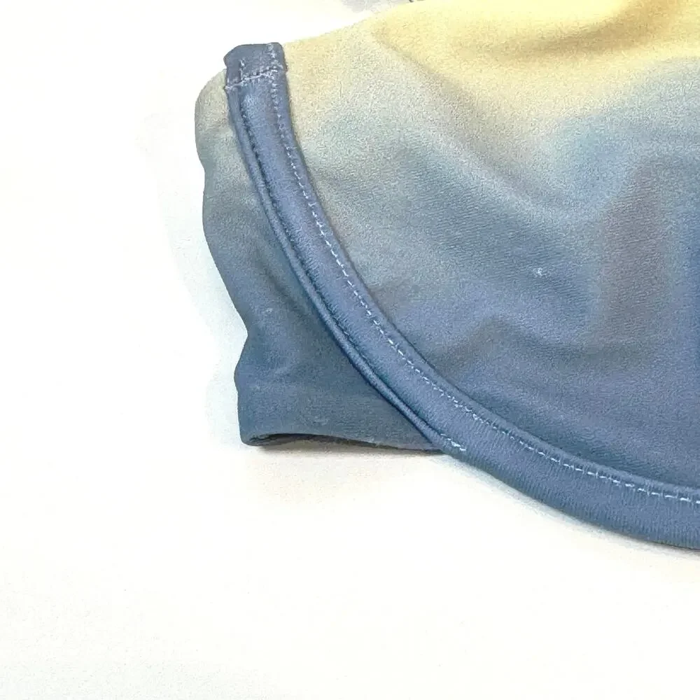 Lovers and Friends Danya Bikini Top in Yellow & Blue Ombre Full Width Wired M